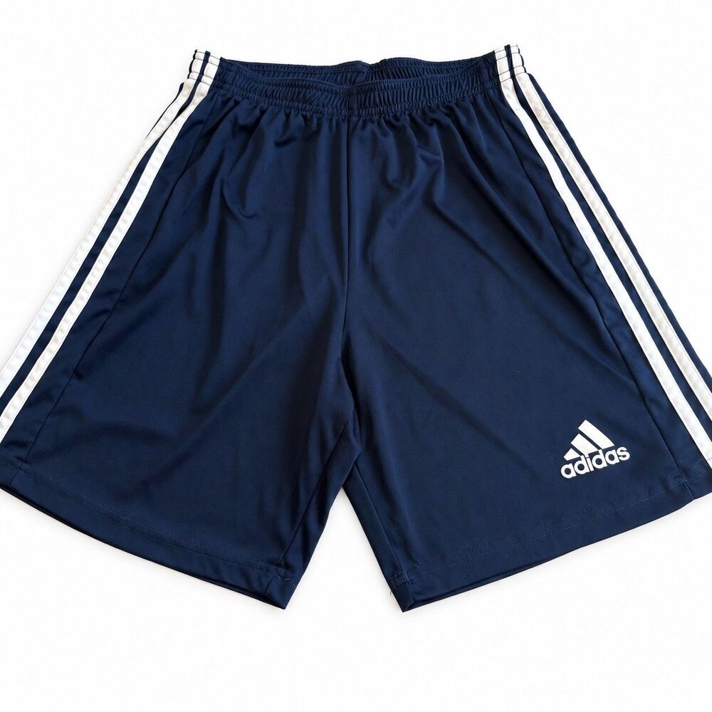 Adidas Aeroready Primegreen Navy White Stripe Soccer Shorts Sz S Unisex